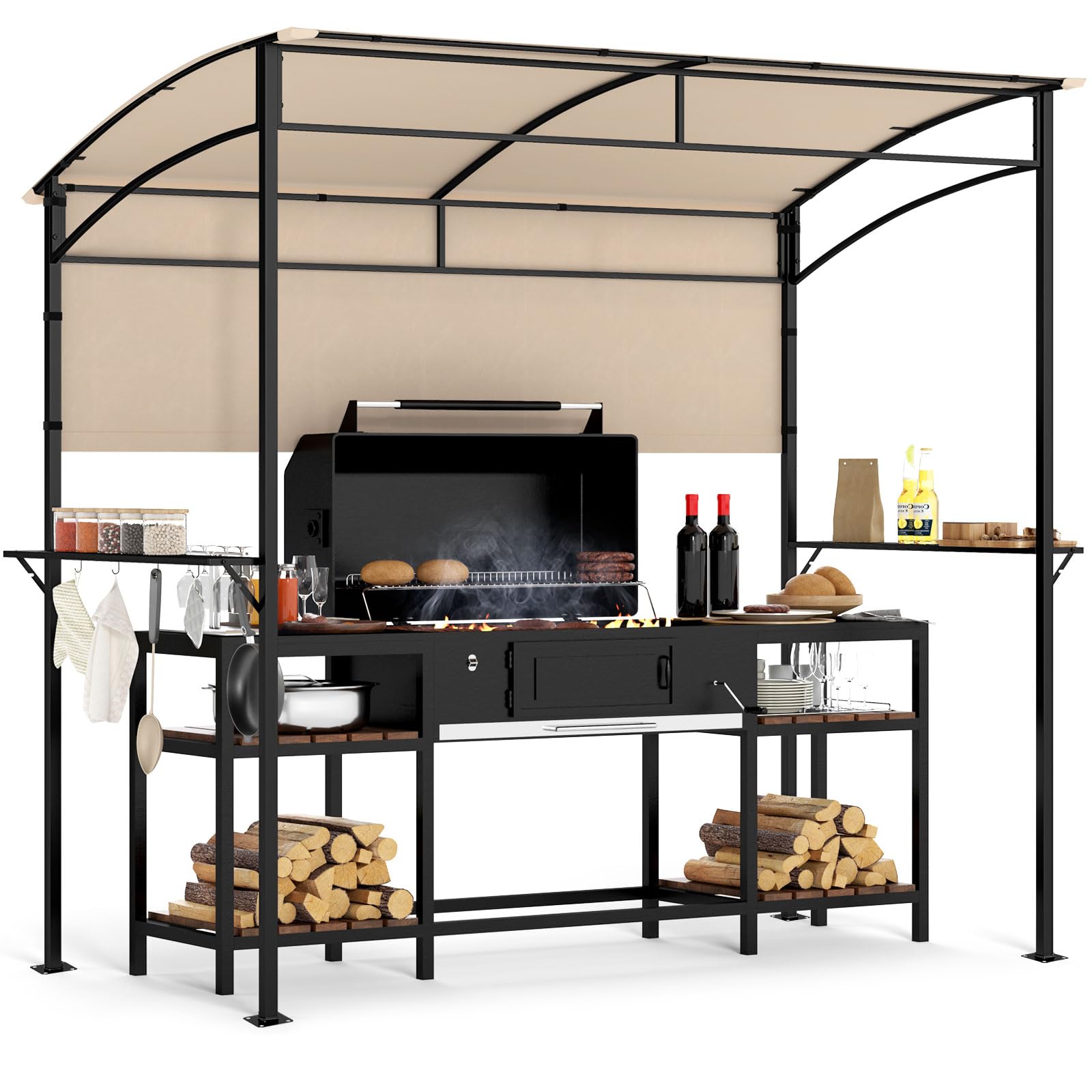 Tangkula 7.8 x 4.4 FT Grill Gazebo